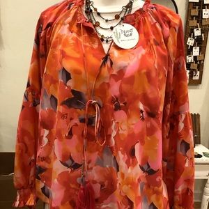Pricilla floral long sleeve top.
